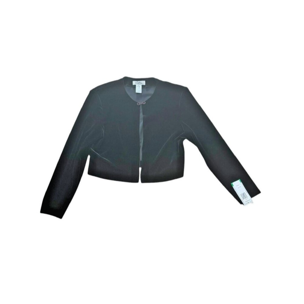 Y2K Petra Petite Black Short Jacket - Blazer Womens Size 10 Velvet Black NWT